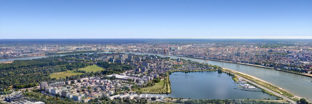 Regatta_Wijk_Nieuwbouw_Linkeroever_Antwerpen_Luchtbeeld